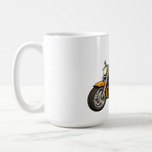 Caneca De Café Ciclista de Desenho Animado com Arte de Piloto de