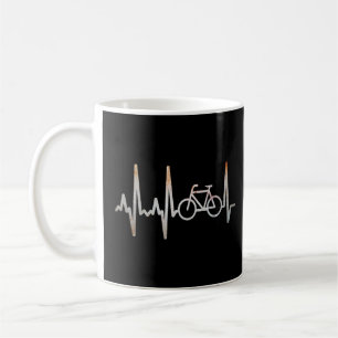Caneca De Café Ciclista Idea Heartbeat Line Bike Bic