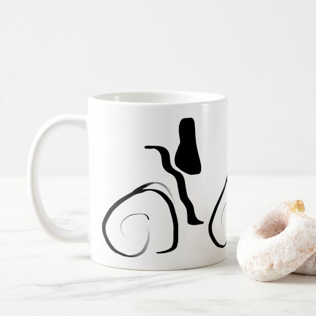 Caneca De Café Ciclo de rotação: Abstrato preto e branco (Com Donut)
