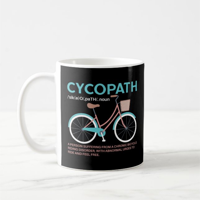 Caneca De Café Ciclo Engraçado Ciclopédico  (Esquerda)