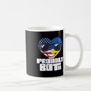 Caneca De Café Cidadania Dupla Orgulhosamente Ambos EUA Ucrânia