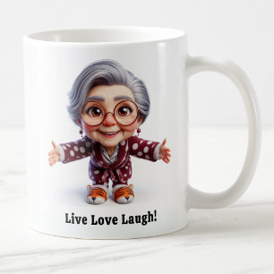 Caneca De Café Cidadão animado Mais velho em roupas confortáveis