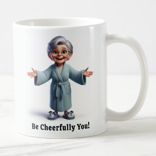 Caneca De Café Cidadão animado Mais velho em roupas confortáveis