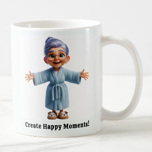 Caneca De Café Cidadão animado Mais velho em roupas confortáveis