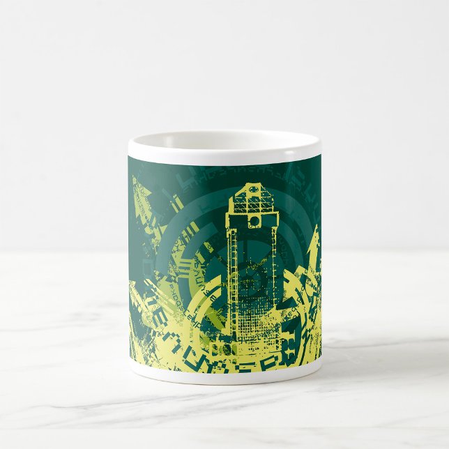 Caneca De Café Cidade Abstrata Cyberpunk Y2K Grunge Urbano (Criador carregado)