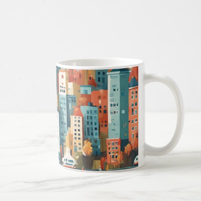 Caneca De Café Cidade Colorida (Direita)