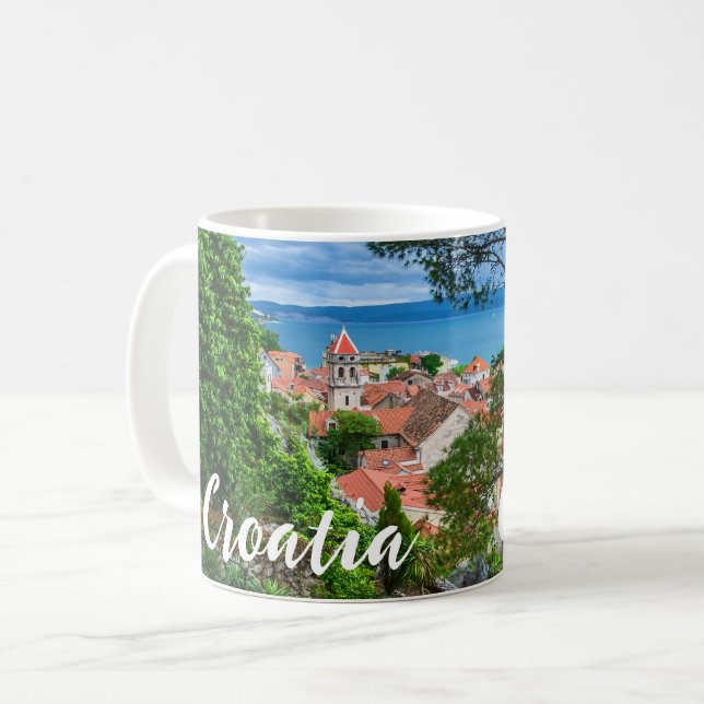 Caneca De Café Cidade croata de Omis (Frente Esquerda)