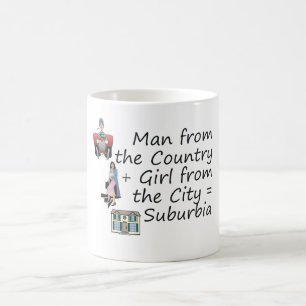 Caneca De Café Cidade da menina do país do homem do T