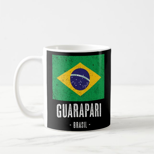 Caneca De Café Cidade de Guarapari Brasil Br Bandeira Merch (Esquerda)