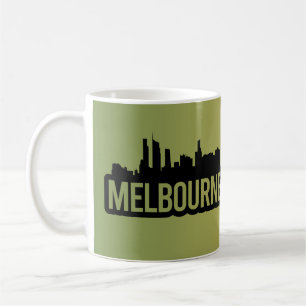 Caneca De Café Cidade de Melbourne Austrália Sumário de linha do