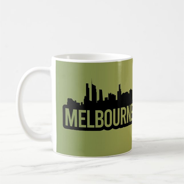 Caneca De Café Cidade de Melbourne Austrália Sumário de linha do  (Esquerda)