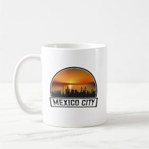 Caneca De Café Cidade do México CDMX Vintage Sunset Skyline