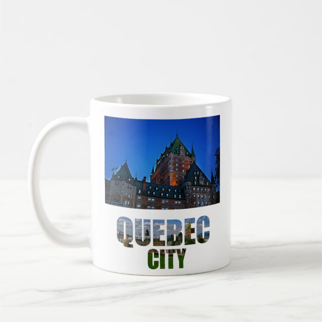 Caneca De Café Cidade do Quebec Canadá Chateau Frontenac Foto (Esquerda)