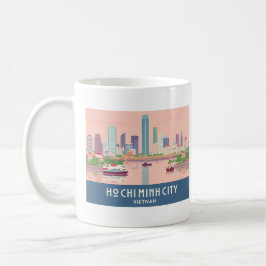 Caneca De Café Cidade Ho Chi Minh Vietnã Pastel Viagem - Saigon