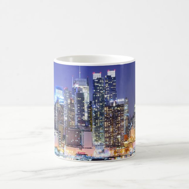 Caneca De Café Cidade Iluminada de Manhattan (Centro)