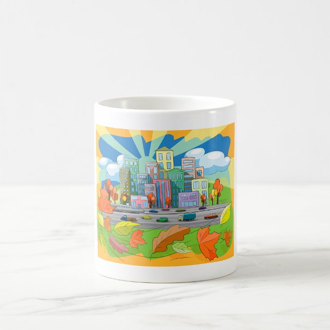 Caneca De Café Cidade No Outono (Criador carregado)