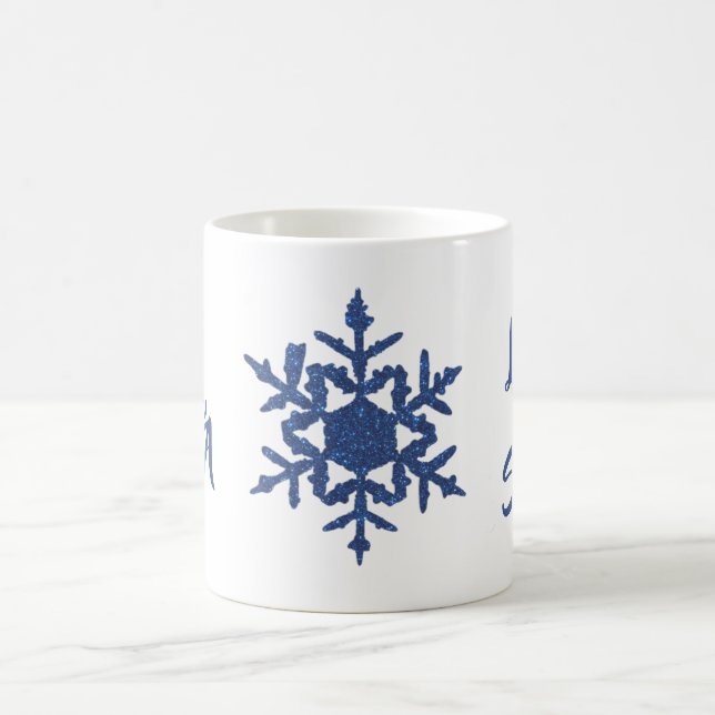 Caneca De Café Cidade Personalizada com Floco de Neve Azul Deixe- (Centro)