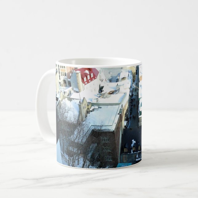 Caneca De Café Cidade Velha do Quebec, Quebec, Canadá (Frente Esquerda)