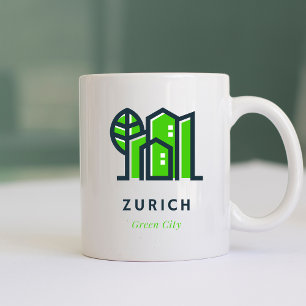 Caneca De Café Cidade Verde Sustentável Suiça de Zurique