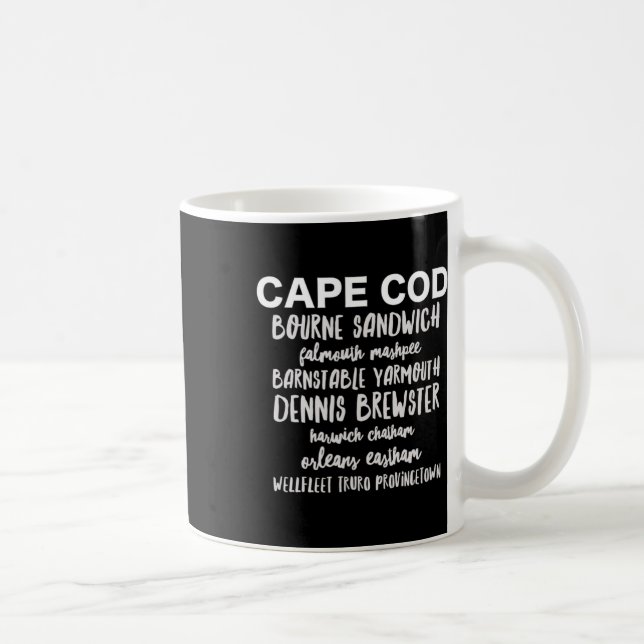 Caneca De Café Cidades de Cape Cod Provincetown Rnstable Bourne D (Direita)