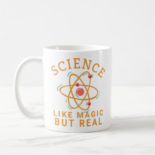 CANECA DE CAFÉ CIÊNCIA COMO MAGIA, MAS REAL - AMANTE DA CIÊNCIA