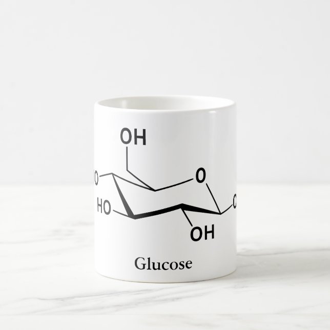 Caneca De Café Ciência da Química da Molécula de Açúcar de Glicos (Centro)