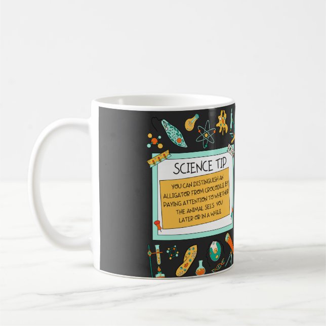 Caneca De Café Ciência Divertida de Crocodilo Jacaré (Esquerda)