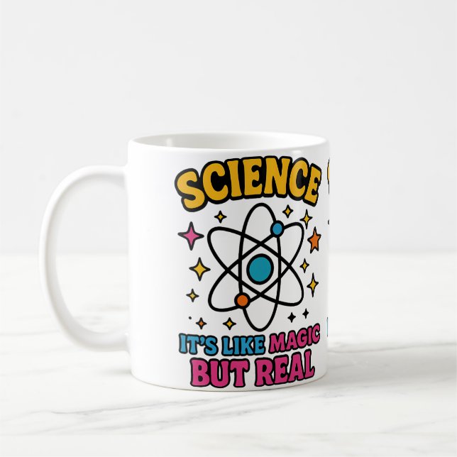 Caneca De Café Ciência É Como Magia Mas Ilustração Real (Esquerda)