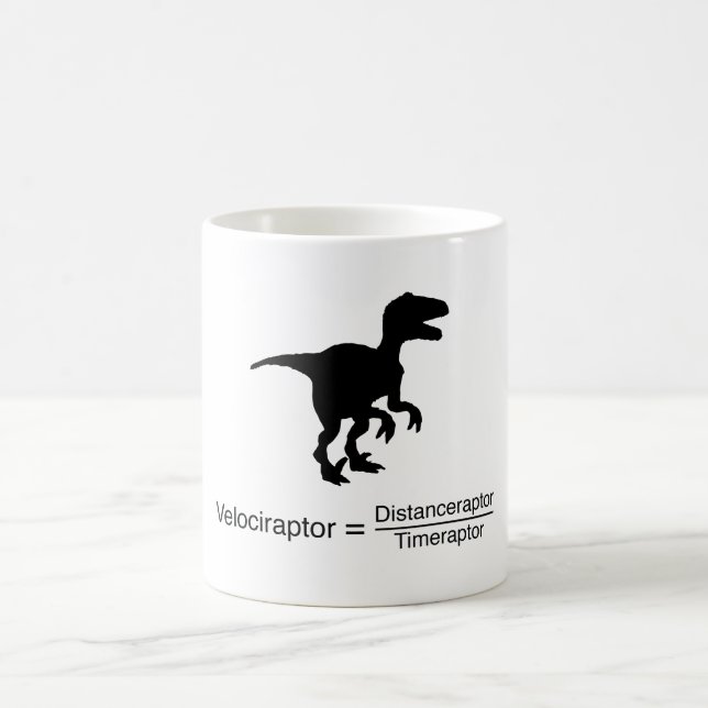 Caneca De Café ciência engraçada do velociraptor (Centro)