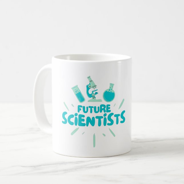 Caneca De Café Cientista do Futuro - Vida de Laboratório (Frente Esquerda)