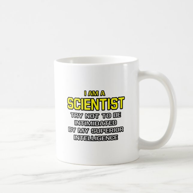 Caneca De Café Cientista... inteligência superior (Direita)