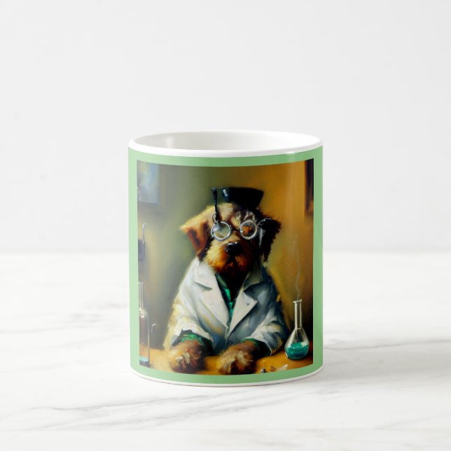 Caneca De Café Cientista Louco de Cão (Centro)