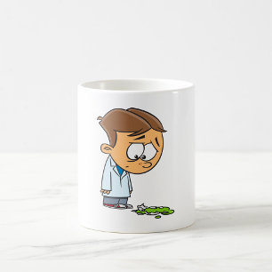 Caneca De Café Cientista Menino Triste com Experiência Quebrada