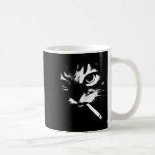 Caneca De Café Cigarro Gatinho Engraçado Fumar Gangster de Gato