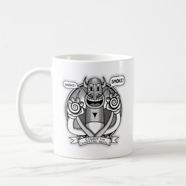 Caneca De Café Ciggy Diz Fumaça! (Esquerda)