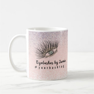 Caneca De Café Cílios Desenhados à Mão Salão de Negócios Brilho