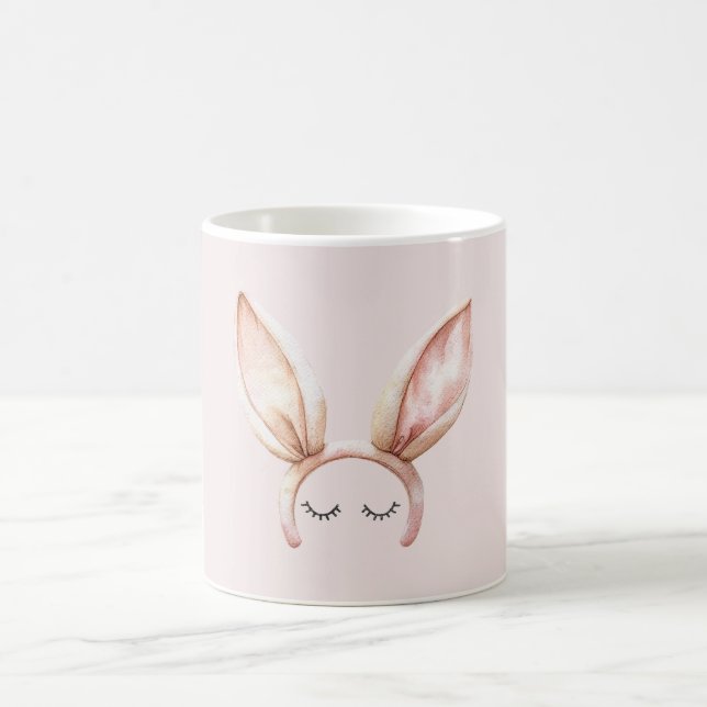 Caneca De Café Cílios Orelhas de Coelho Rosa (Centro)