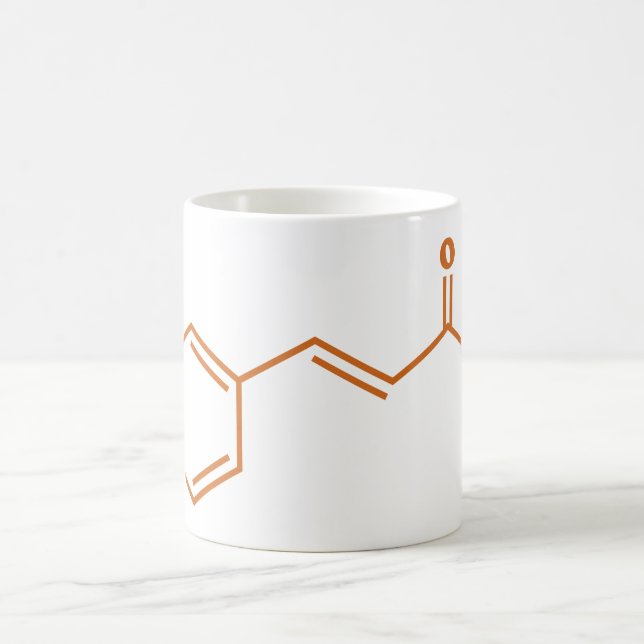 Caneca De Café Cinamaldeído Cinamaldeído Fórmula Química Molecula (Centro)