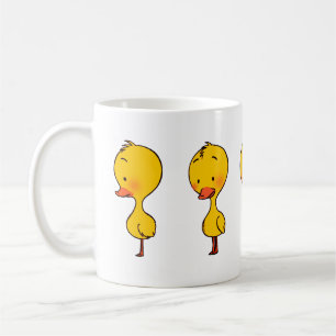 Caneca De Café Cinco Bons Patos Amarelos de Cartoon