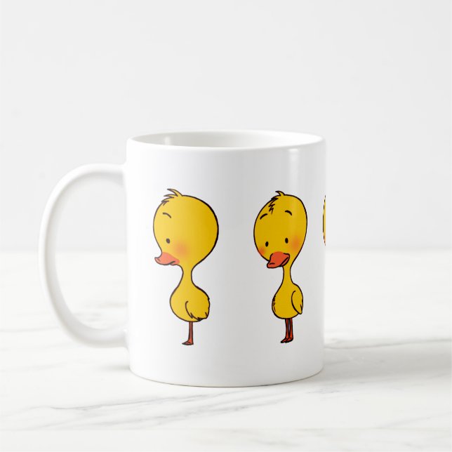 Caneca De Café Cinco Bons Patos Amarelos de Cartoon (Esquerda)