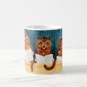 Caneca De Café Cinco Cats Cantando, Louis Wain