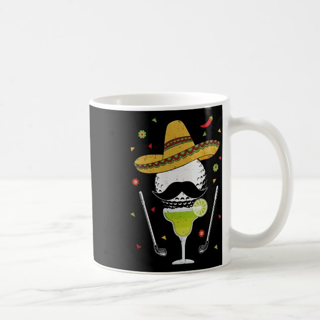 Caneca De Café Cinco De Maio de Golfe com Sombrero e Margarita (Direita)