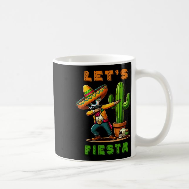 Caneca De Café Cinco De Mayo Cactus Mexicano Poncho Sombrero Hat  (Direita)