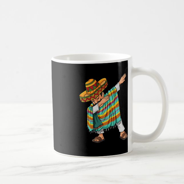 Caneca De Café Cinco de Mayo Dabbing Poncho Sombrero, divertido m (Direita)