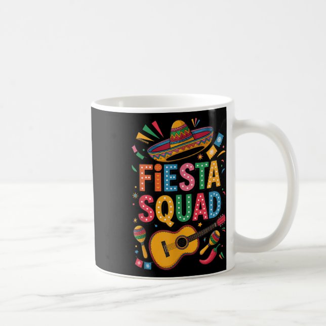 Caneca De Café Cinco De Mayo Fiesta Squad Sombrero Guitar Diversã (Direita)