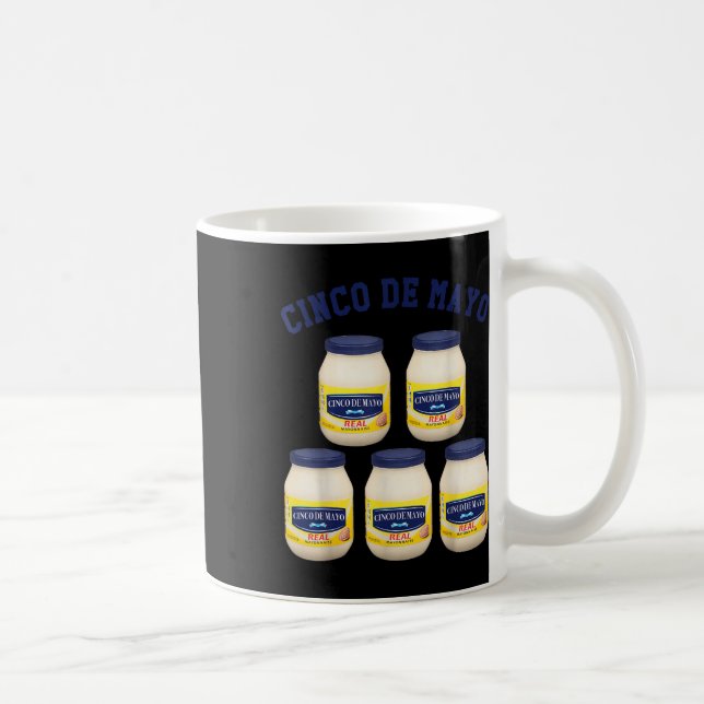 Caneca De Café Cinco de Mayo Funny 5 Mayonnaise Jars (Direita)