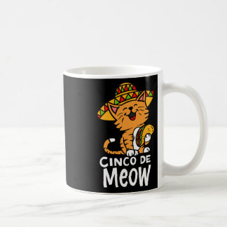 Caneca De Café Cinco De Meow Fofo Cinco De Mayo Chapéu Taco Gato