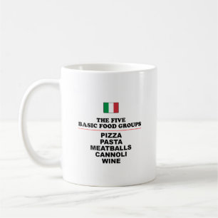 Caneca De Café Cinco grupos básicos de Comidas italianos