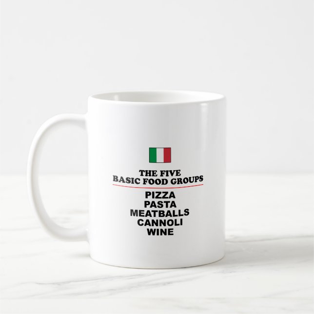 Caneca De Café Cinco grupos básicos de Comidas italianos (Esquerda)