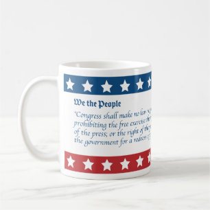Caneca De Café Cinco Liberdades da Primeira Emenda